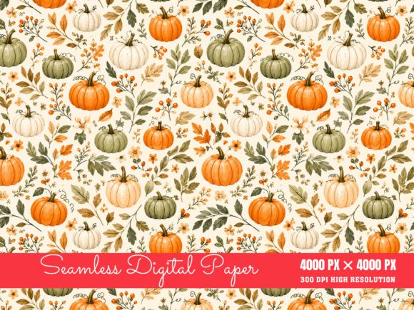 Autumn Seamless Digital Paper, Pumpkin: A Versatile Resource for Creative Projects