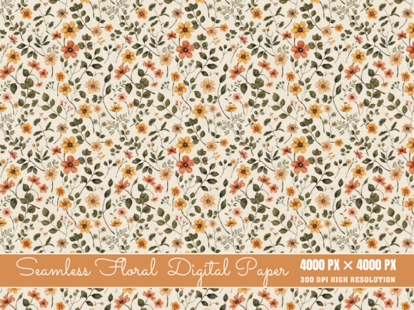 Beige Wildflower Floral Pattern: A Versatile Design for Creative Workflows