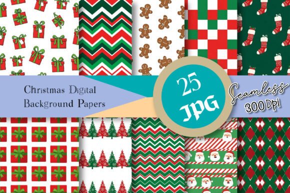 Christmas Digital Background Papers