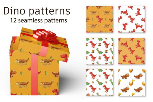 Cute Kids Dinosaur Pattern: Tyrannosaurus for Creative Projects