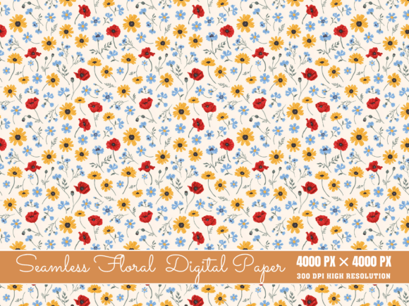 Daisy Digital Paper, Seamless Flowers: A Versatile Solution for Creative Projects