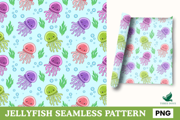 Jellyfish Seamless Pattern - 02