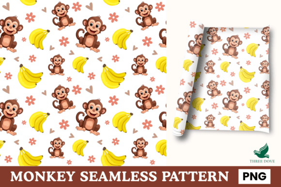 Monkey Seamless Pattern - 01: A Versatile Digital Design for Creative Projects