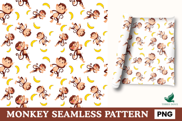 Monkey Seamless Pattern - 03: A Versatile Digital Resource for Creative Projects