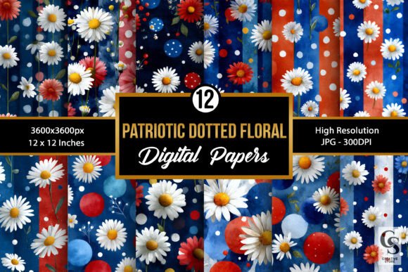 Patriotic Dotted Watercolor Flowers: A Strategic Addition to Your Creative Projects