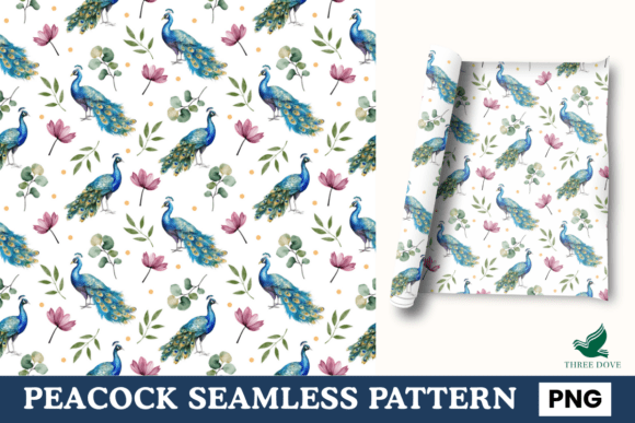 Peacock Seamless Pattern - 04: A Versatile Digital Asset for Creative Workflows