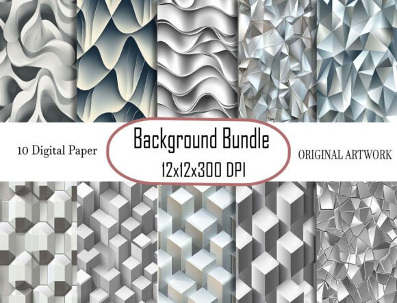 Silver Texture Flowing Curves Pattern