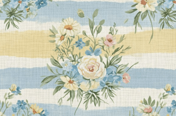 Soft Watercolor Floral Stripe Seamless: A Dreamy Addition to Your Design Projects