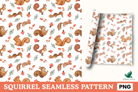 Squirrel Seamless Pattern - 05: A Versatile Digital Asset for Creative Projects