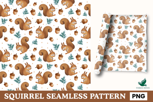 Squirrel Seamless Pattern - 07: A Versatile Digital Resource for Creative Projects