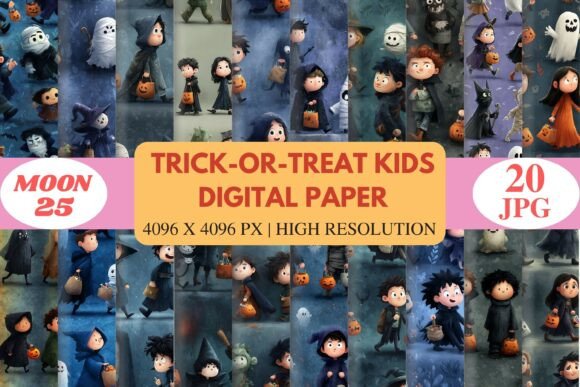 Trick-or-Treat Kids Digital Paper