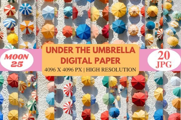Under the Umbrella Digital Paper: A Vibrant Addition to Your Design Toolkit